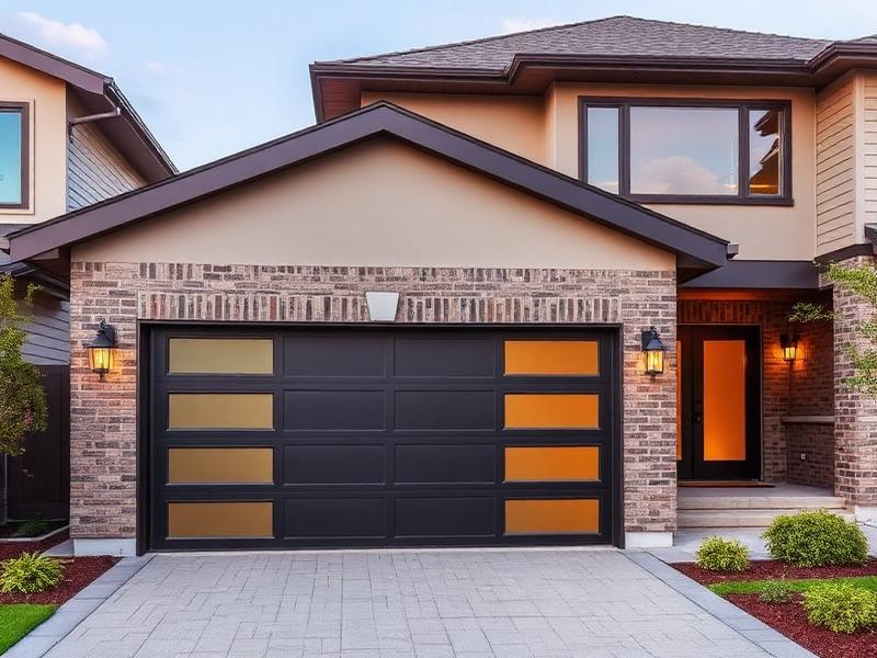 Modern home with stylish garage door matching architectural design